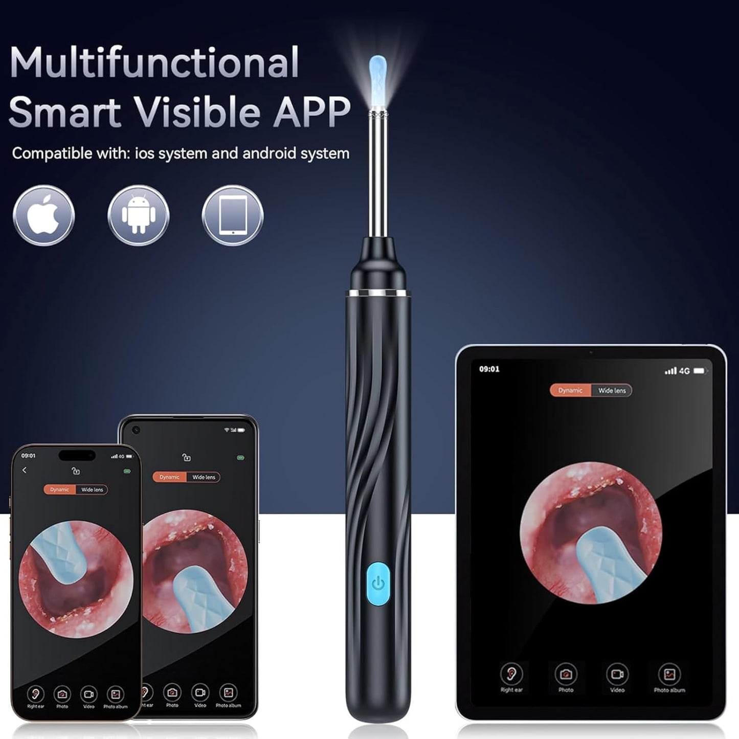 ARVOX Ear Endoscope Otoscope/Wax Cleaner with 1080p FHD Camera with Ultra fine 3.5mm Lens for Kids & Adults with Ear Cleaner Tool Set of 8 for Android & iOS