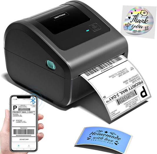 ARVOX D450BT 4 Inch Bluetooth + USB Direct 4×6" Shipping Label Printer |Adjustable Label Size| 203DPI Resolution 152mm/s Compatible with Windows,Mac,Linux Chrome OS | 2 Year Warranty