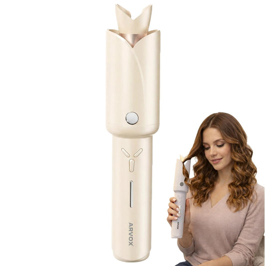 Arvox Mate Z10 Automatic Hair Curler for Women 5200mAh | Cordless Portable Hair Curler Machine with Dual Direction (Left/Right) | 4 Temperature Settings 140–200°C | USB-C Rechargeable Curling Iron with 360° Swivel Barrel