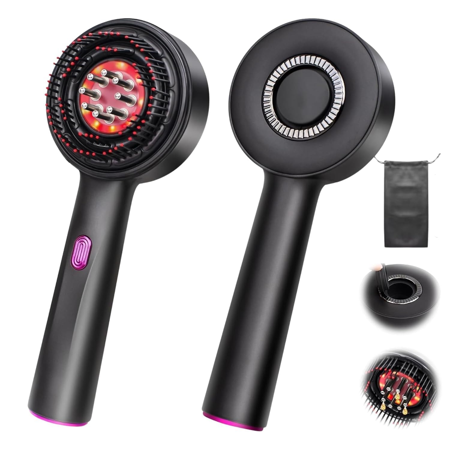 Arvox Oil Applicator Massager Comb|Red Led Light Therapy |Boost Hair Growth| Reduce Dandruff | Relieve Stress |High Vibration Corded Electric Scalp/Head Massager | 6 ML Oil Tank | 3 Hr Run-Time| Type-C