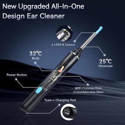 ARVOX Ear Endoscope Otoscope/Wax Cleaner with 1080p FHD Camera with Ultra fine 3.5mm Lens for Kids & Adults with Ear Cleaner Tool Set of 8 for Android & iOS