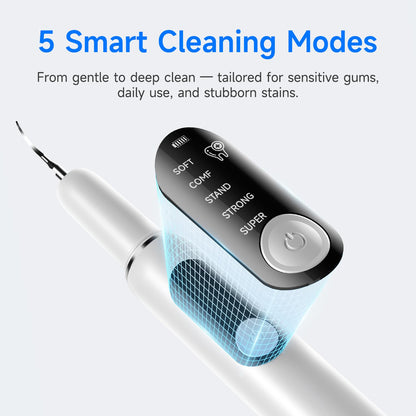 Arvox Electric Teeth Whitening Kit – Instant Teeth Stain Remover, Teeth Tartar Plaque Remover with 5 Adjustable Mode & 3 Replacement Head, Tooth Cleaning Kit with LED for a Brighter Smile