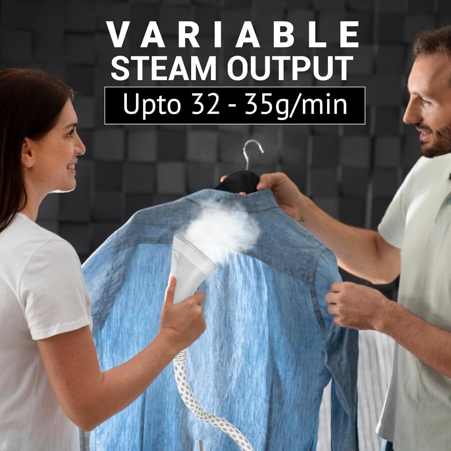 ARVOX Ease Standing Iron Garment Steamer 2000 Watts| 1.6L Detachable Water Tank| Variable Control Knob| Adjustable Iron Board| Vertical & Horizontal Steaming Up To 35G/Min| 28 Sec Fast Heating White