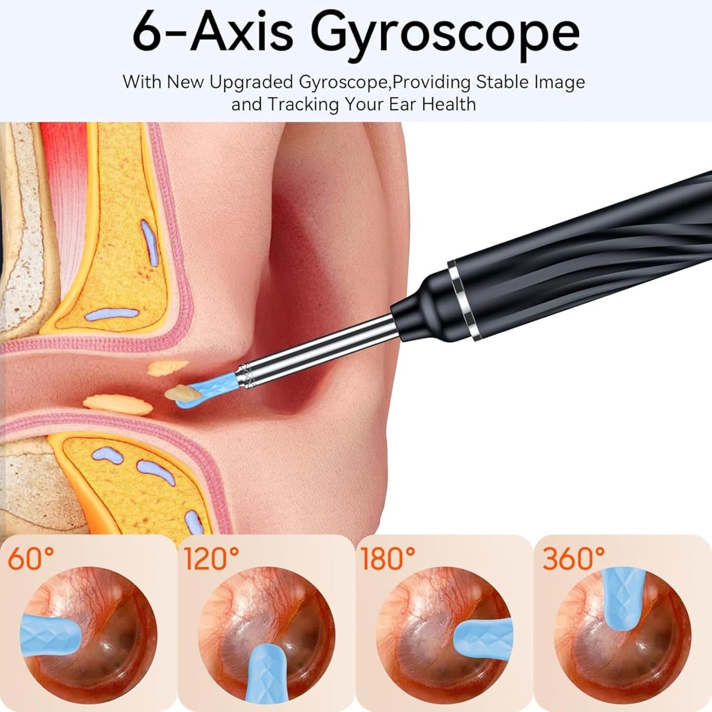 ARVOX Ear Endoscope Otoscope/Wax Cleaner with 1080p FHD Camera with Ultra fine 3.5mm Lens for Kids & Adults with Ear Cleaner Tool Set of 8 for Android & iOS
