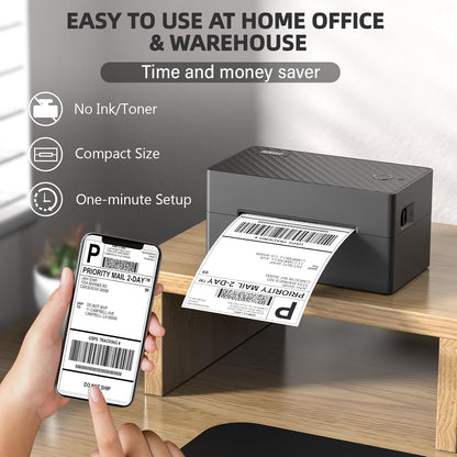 ARVOX A81 Pro Bluetooth + Usb Direct 4×6" Shipping Label Printer|Adjustable Label Size|203Dpi Resolution 152Mm/S Monochrome Printing Speed Compatible With Windows,Mac,Linux Chrome Os (2 Year Warranty)