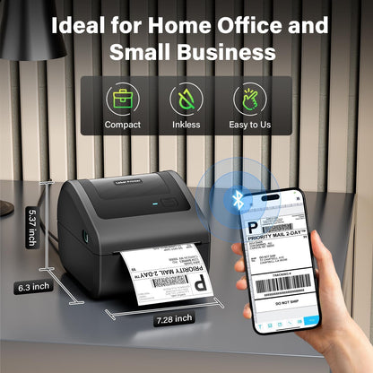 ARVOX D450BT 4 Inch Bluetooth + USB Direct 4×6" Shipping Label Printer |Adjustable Label Size| 203DPI Resolution 152mm/s Compatible with Windows,Mac,Linux Chrome OS | 2 Year Warranty
