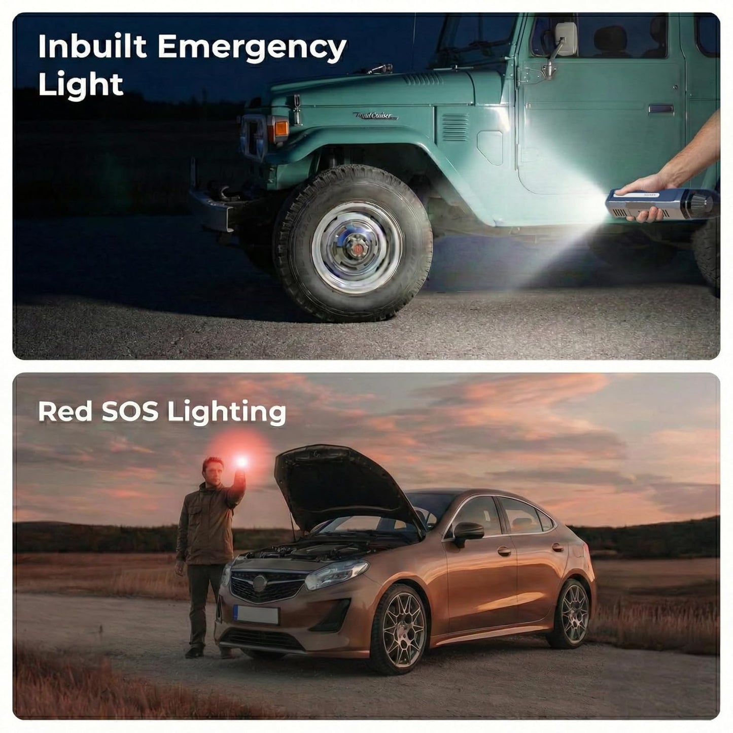 Arvox 4-in-1 Car Vacuum Cleaner, Tyre Inflator, Jump Starter & Portable Air Pump | Cordless Rechargeable Cleaning Vacuum for Car & Bike | Emergency Tool Heavy Duty