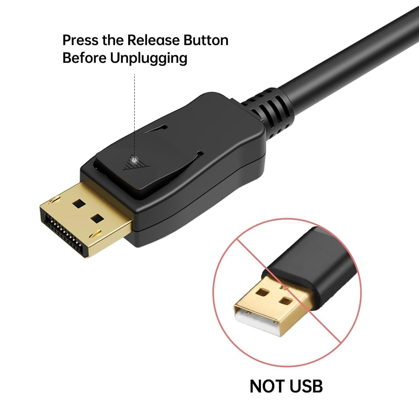 ARVOX DisplayPort to HDMI Cable, 4K@30Hz Uni-Directional UHD DP to HDMI Audio & Video Display Cable for Projector, Laptop, TV, Monitor, MacBook 6FT
