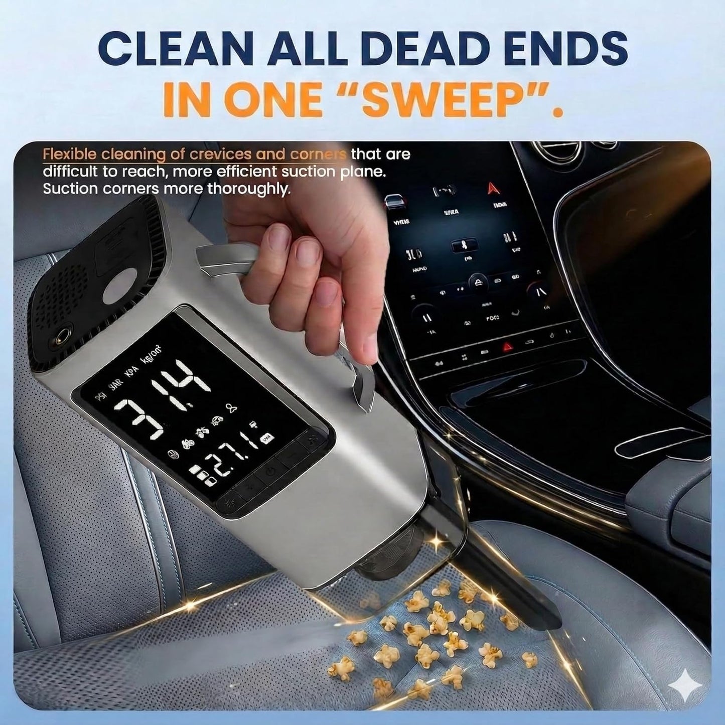 ARVOX 6 in 1 Tyre Inflator for Car,Bike with Car Battery Jump Starter,Vaccum Cleaner & Power Bank,3X Faster Inflation Air Inflator Pump(10,000 mAH)(Grey), 23 Liters Per Minute