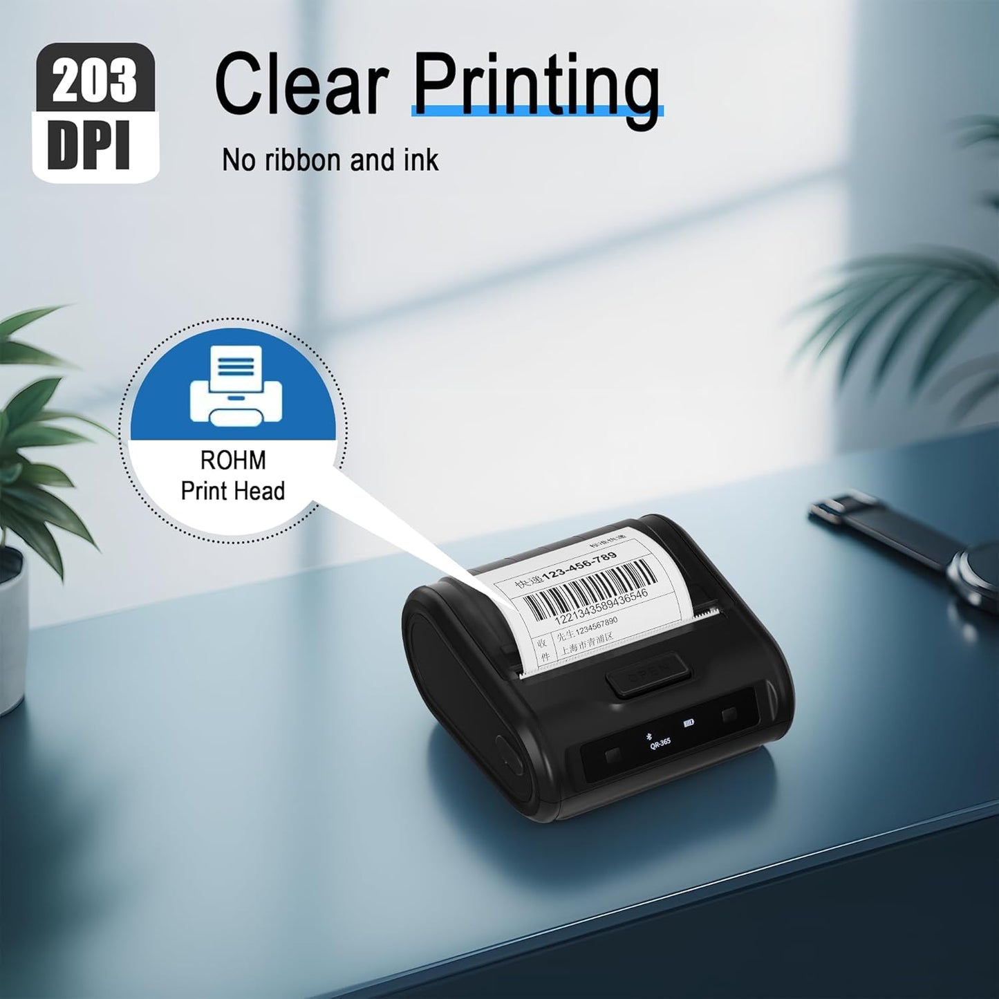 ARVOX 3 Inch Bluetooth Shipping Label Printer & 80mm Receipt Printer 2-in-1 | 3-Inch Thermal Label Printer | Wireless Battery Powered | Adjustable Label Size | Android, iPhone, Windows, Mac 203DPI