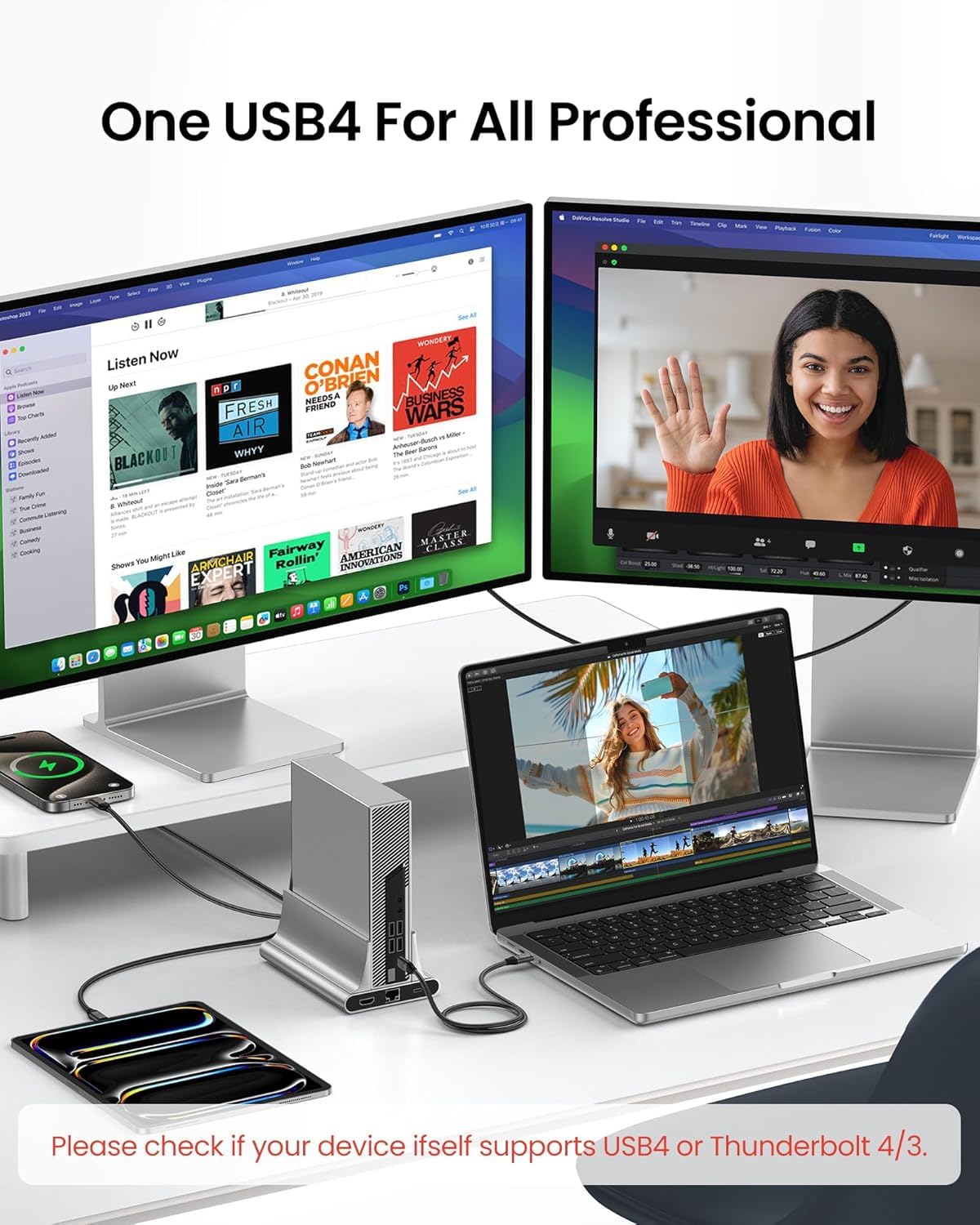 ARVOX USB 4 Type-C to Type-C Cable with 240W Power E-Marker Chip and 40Gbps Data with 8K Video Transmission 60hz, Thunderbolt 4 Fast Charging 1M, Black (USB 4)