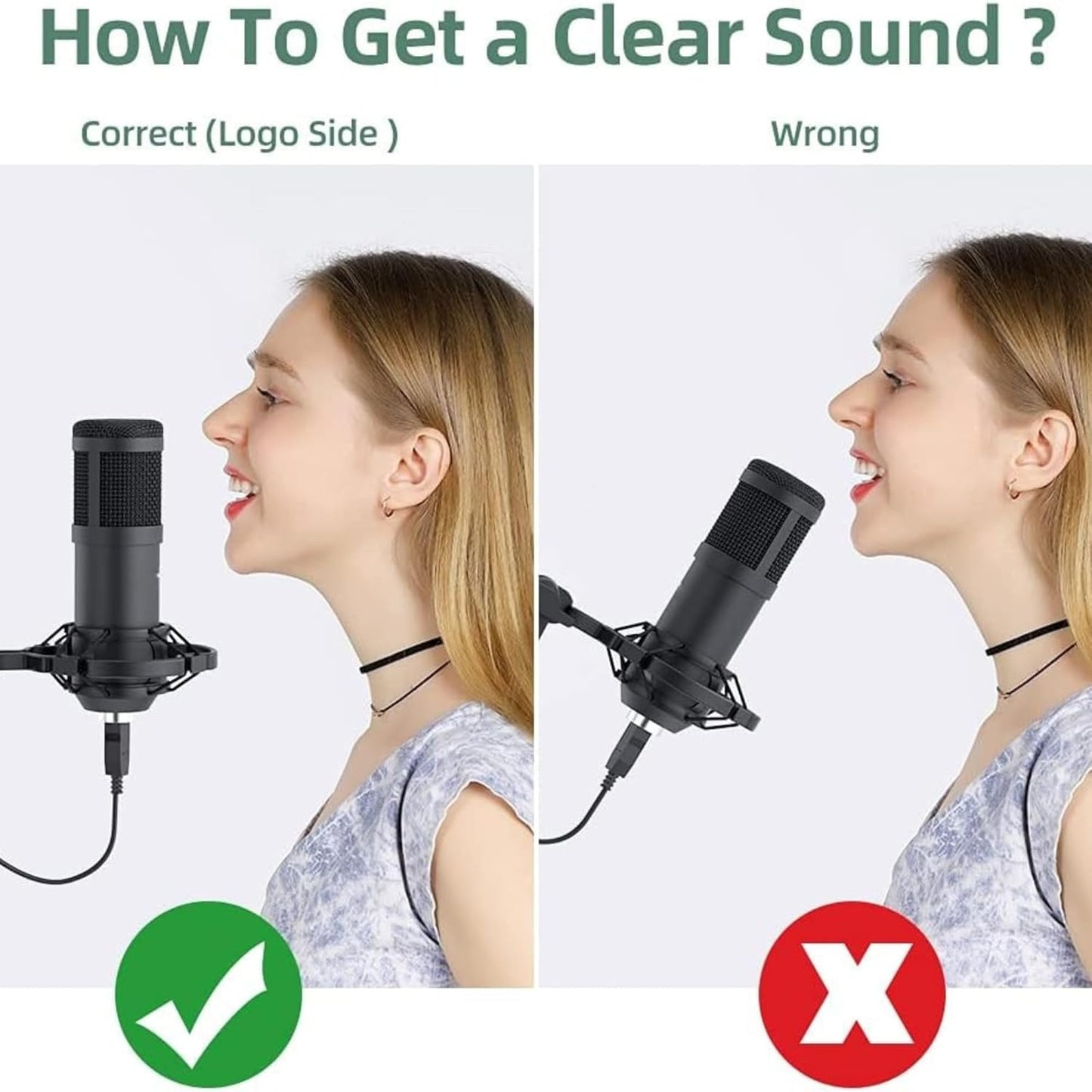 ARVOX AX-M5 USB Condenser Microphone Kit, 192kHz/24bit, 20-20KHz, 16mm Diaphragm, with Boom Arm, Pop Filter, Shock Mount, Tripod, 2.5M Cable, for Podcasting, Gaming, Singing