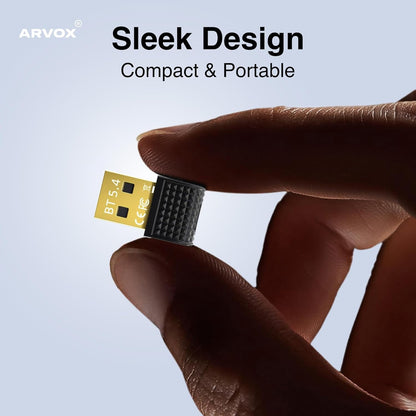 Arvox USB Bluetooth 5.4 Adapter for PC BR + EDR + BLE, RTL8761B Chipset Bluetooth Dongle Receiver Supports Windows 11/10/8.1/7 for Desktop, Laptop, Mouse, Keyboard, Printers, Headsets, Speakers