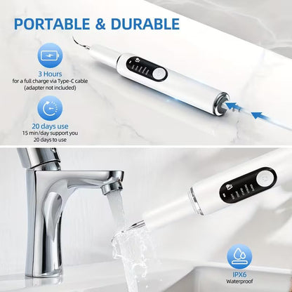 Arvox Electric Teeth Whitening Kit – Instant Teeth Stain Remover, Teeth Tartar Plaque Remover with 5 Adjustable Mode & 3 Replacement Head, Tooth Cleaning Kit with LED for a Brighter Smile